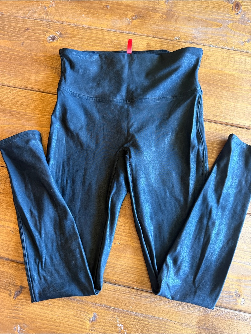 SPANX Black High-Rise Faux Leather Leggings